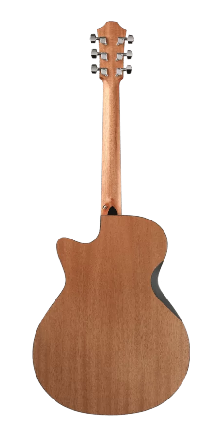 A Furch Blue Deluxe GC-CM acoustic guitar, showcasing its elegant design and premium craftsmanship.


